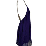 Thomas Wylde Purple Chiffon Micro Dress with Golden Chain Straps SIDE PHOTO 3 OF 7