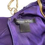 Thomas Wylde Purple Chiffon Micro Dress with Golden Chain Straps LABEL PHOTO 7 OF 7