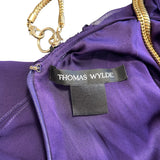 Thomas Wylde Purple Chiffon Micro Dress with Golden Chain Straps LABEL PHOTO 7 OF 7