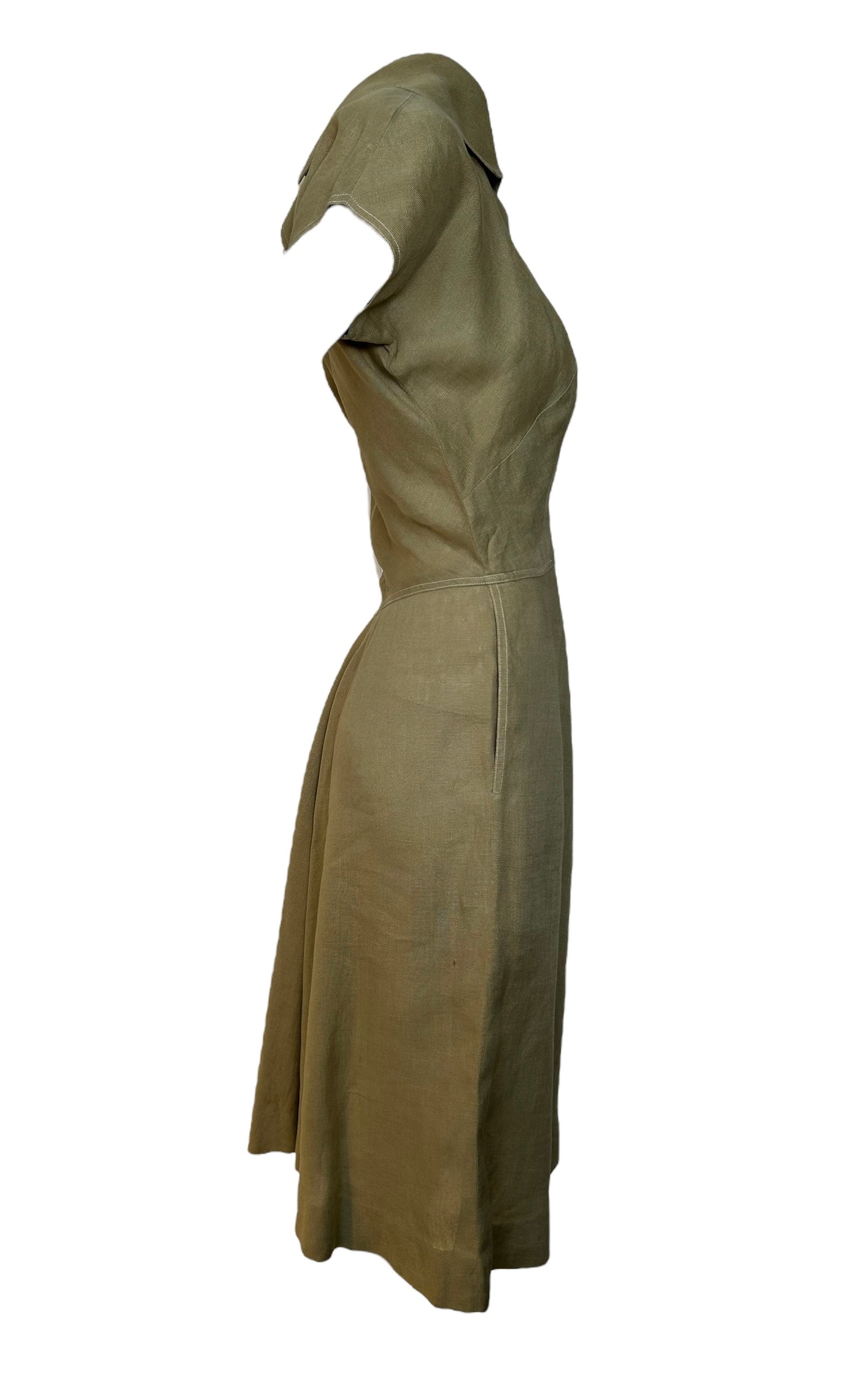 Claire McCardell Avocado Green Dress SIDE PHOTO 4 OF 7