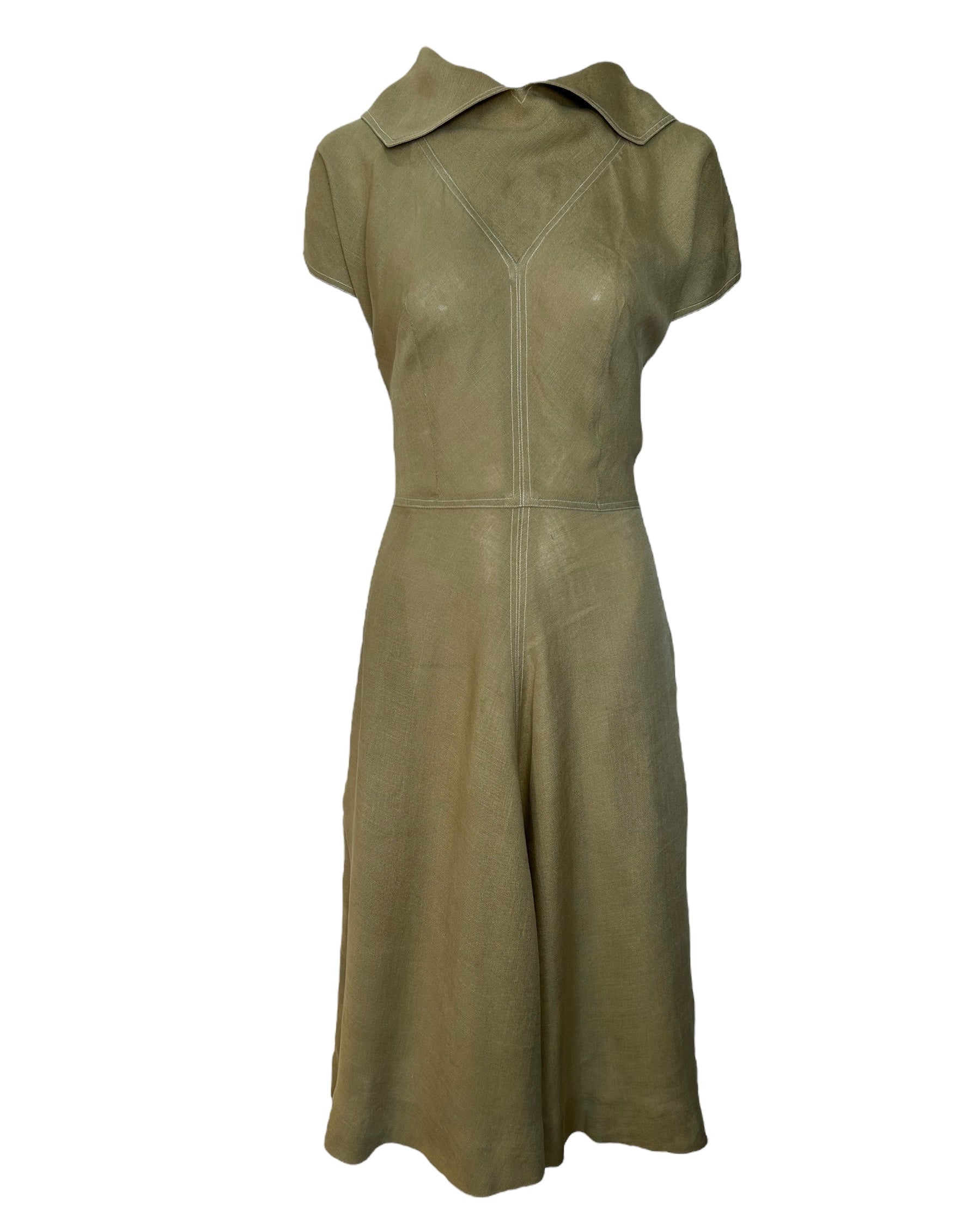 Claire McCardell Avocado Green Dress FRONT PHOTO 1 OF 7