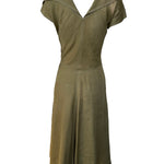 Claire McCardell Avocado Green Dress BACK PHOTO CLASP UNDONE 3 OF 7