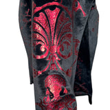 Vivienne Westwood 1992 'Salon' Black Corset Top with Red Metallic Boulle Foil Print LEFT SLEEVE 5 OF 11