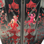 Vivienne Westwood 1992 'Salon' Black Corset Top with Red Metallic Boulle Foil Print BACK DETAIL PHOTO 3 OF 11