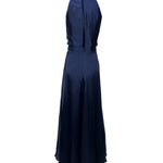 Ralph Lauren Navy Cross Halter Silk Gown BACK PHOTO 4 OF 6