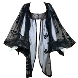  Dramatic Leather Filigree and Tulle Balloon Sleeve Jacket FRONT PHOTO 1 OF 5