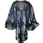  Dramatic Leather Filigree and Tulle Balloon Sleeve Jacket BACK PHOTO 3 OF 5