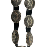 Pete Morgan Navajo Hammered Silver Concho Belt PHOTO 3 OF 5