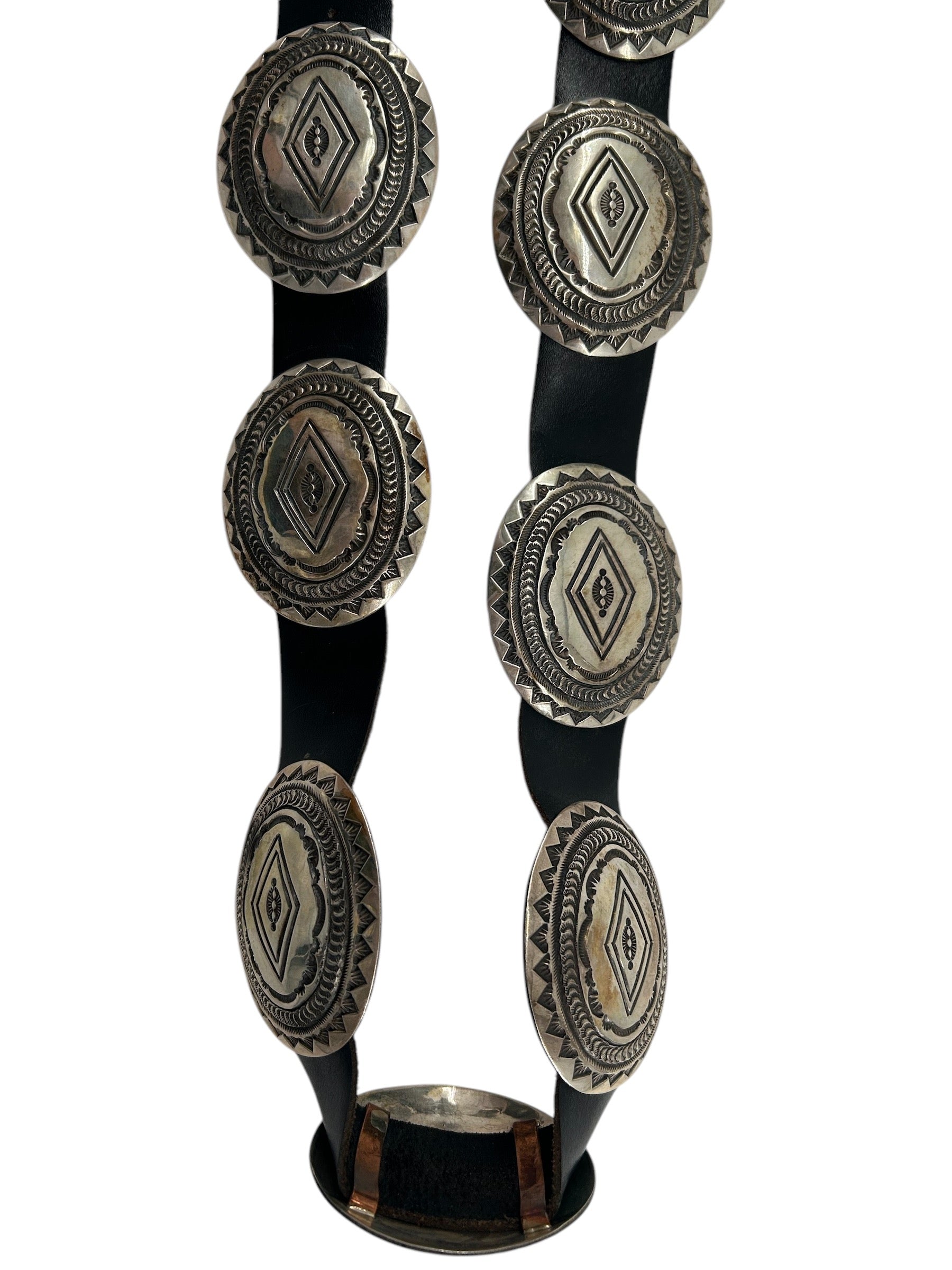 Pete Morgan Navajo Hammered Silver Concho Belt PHOTO 3 OF 5