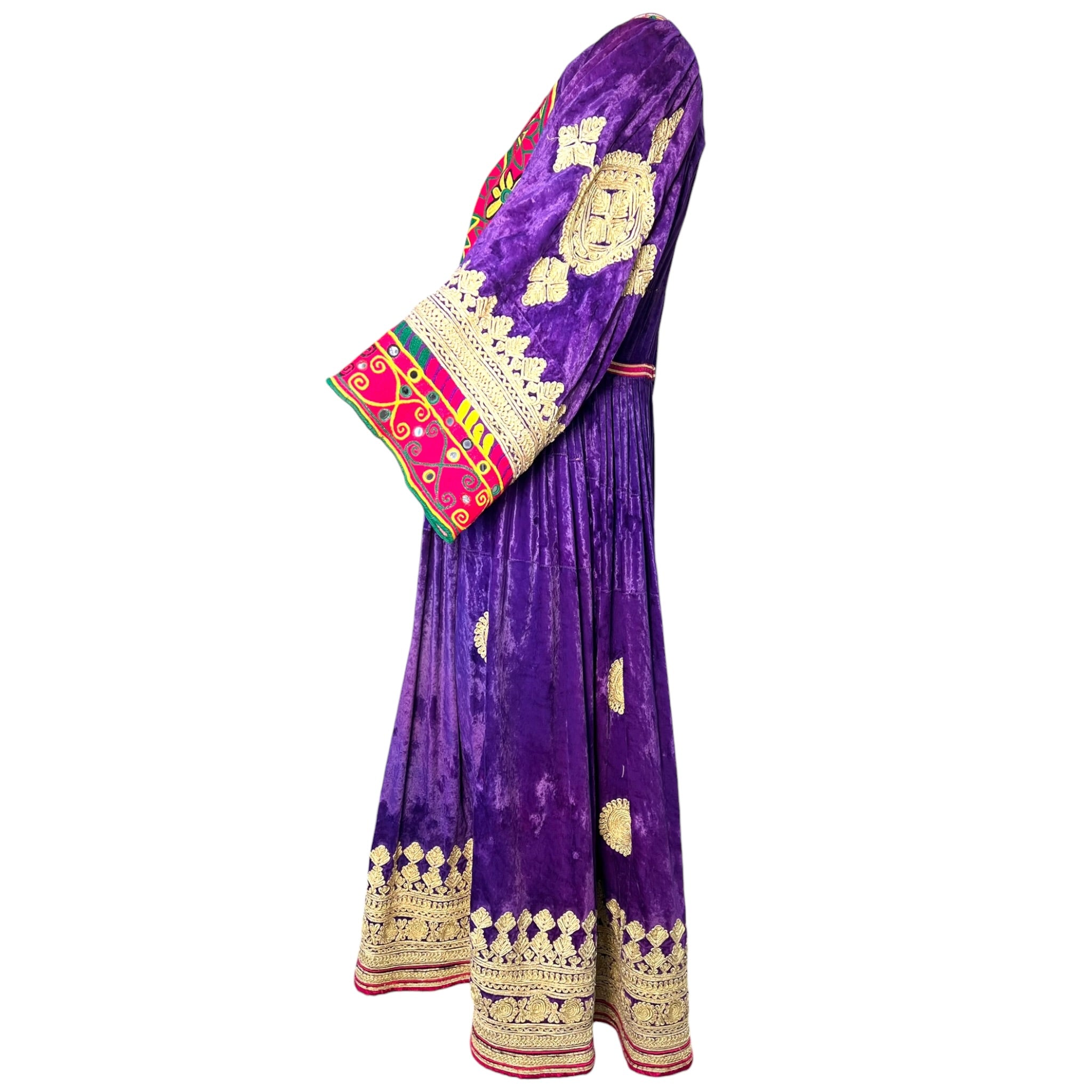 1970's Afghan Velvet Embellished and Embroidered Kuchi Dress 1970's Afghan Velvet Embellished and Embroidered Kuchi Dress