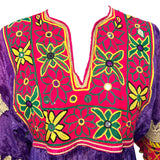 1970's Afghan Velvet Embellished and Embroidered Kuchi Dress