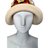 Lancaster 60s Wool Felt Floral Collage Cap Hat