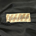 Ceil Chapman 1953 Black Shirred Sleeved Evening Dress, Vogue Documented, store tag