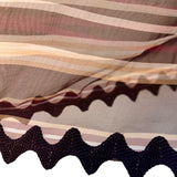 Christian Dior Boutique S/S 1994 Gianfranco Ferre Chocolate Brown Striped Macrame Halter Neck Gown