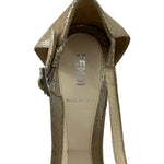 Fendi Silver & Gold Suede Bow Heels SOLE PHOTO 5 OF 9