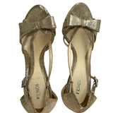 Fendi Silver & Gold Suede Bow Heels OVERHEAD PHOTO 9 OF 9