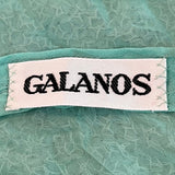 Galanos 80s Heavily Embellished Seafoam Green Gown, label