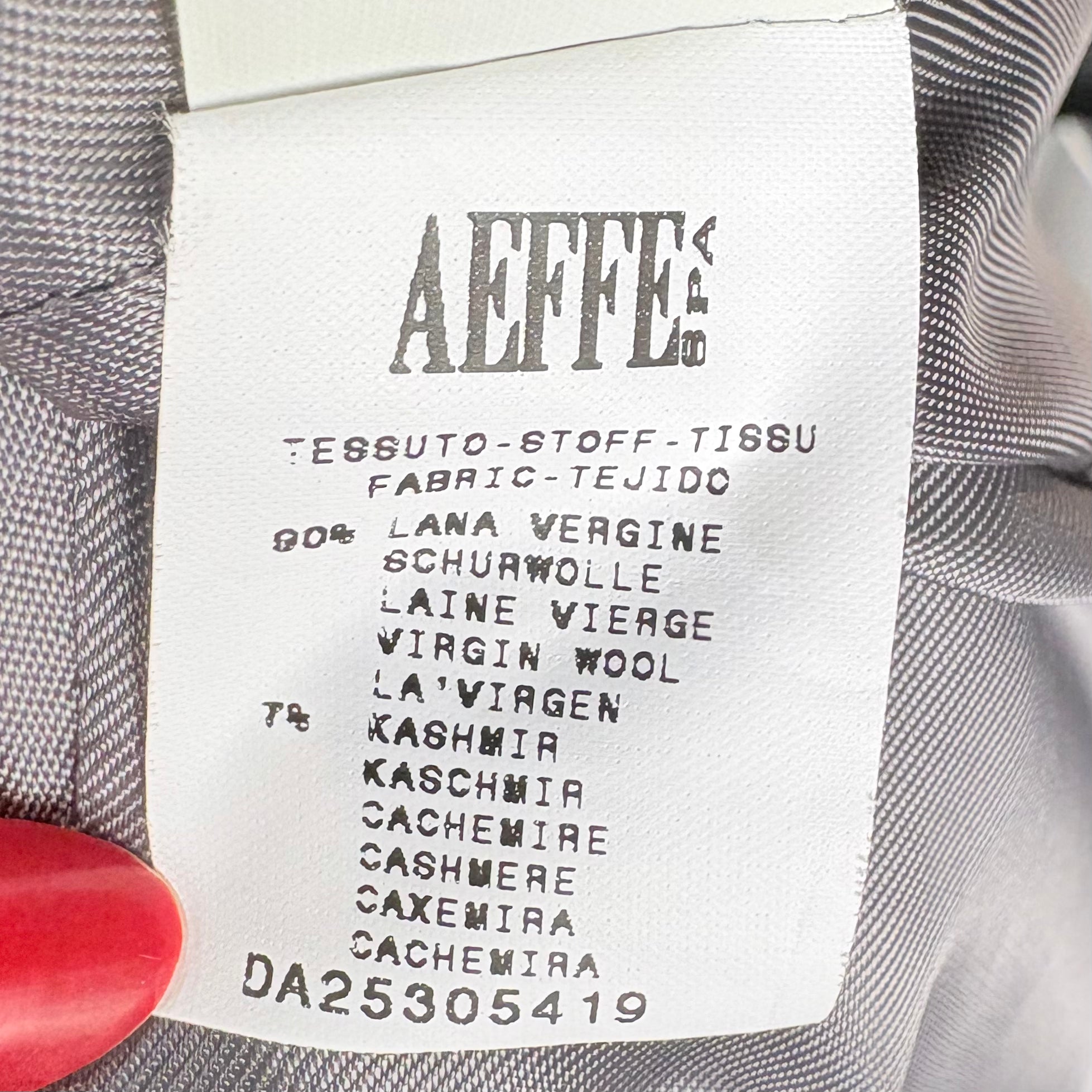 Moschino Couture 1990's Grey "Secret Desire" Skirt Suit, tag 2
