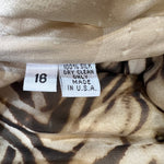 Shawn Ray Fons 2000's Brown Tiger Print Strapless Silk Gown, tag