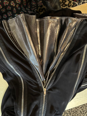  Jean Paul Gaultier  2000s Black and Silver Zipper Jersey Gown HEM DETAIL 8 of 9