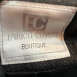 Enrico Coveri 80s OverDyed Black Polka Dot Dress and Cropped Jacket/ label 