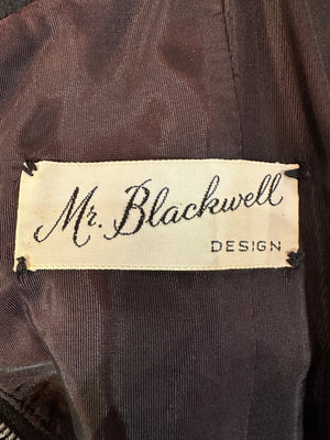 Mr. Blackwell 50s Black Embellished Wiggle Dress LABEL 5 of 5
