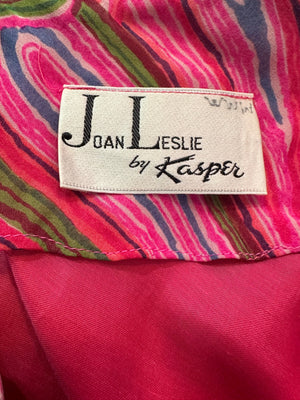 Joan Leslie 60s Mod Psychedelic Chiffon Party Dress LABEL 7 of 7