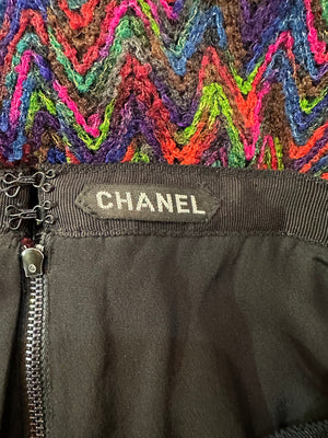   Chanel Couture 60s Suit Nubby Rainbow Chevron  LABEL 8 of 8