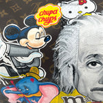 Louis Vuitton x Phillip Karto 2020s Pop Art Painted Monogram Keepall 45, Mickey Mouse