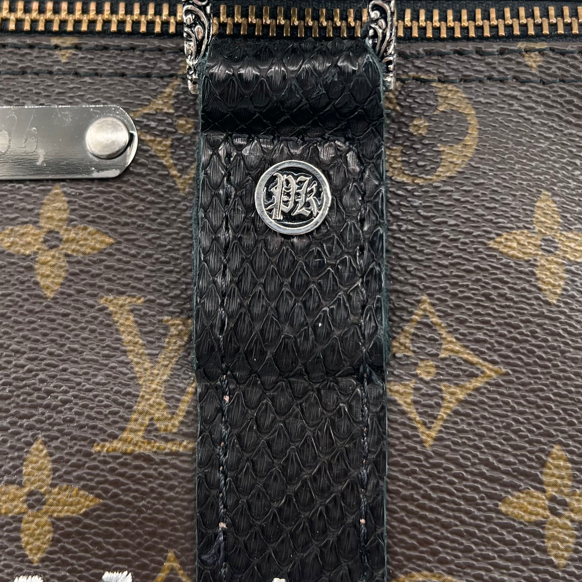 Louis Vuitton x Phillip Karto 2020s Pop Art Painted Monogram Keepall 45, cartouche