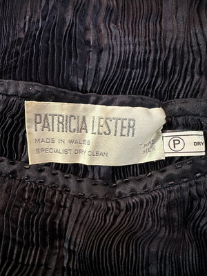 Patricia Lester 80 Black  Fortuny Style Pleated Two Piece Evening Ensemble  LABEL 7 of 7