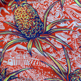 40s Rayon Red Hawaiian Pineapple Print Wrap Dress PRINT 4 of 4