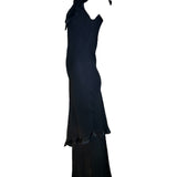  Holly Harp 1990s Black Chiffon Bias-Cut Tiered Gown SIDE PHOTO 4 OF 6