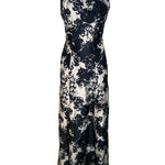 Incredible Sophie of Saks 60s Abstract Black & White Gown with Ostrich Feather Stole DRESS ALONE PHOTO FRONT 6 OF 11