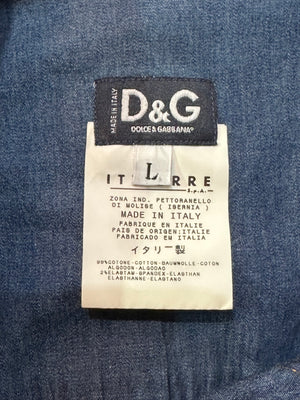 D&G Y2K Blue Denim Cropped Western Shirt LABEL 4 of 4