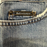 Dolce and Gabbana D&G Y2K Denim Frayed Fringed Hem  Skirt LABEL 4 of 5