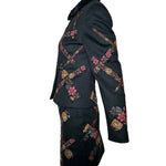 Moschino 1990s Cheap and Chic Wool Suit Ensemble w/Petit-Point Floral Trim SIDE PHOTO 2 OF 7