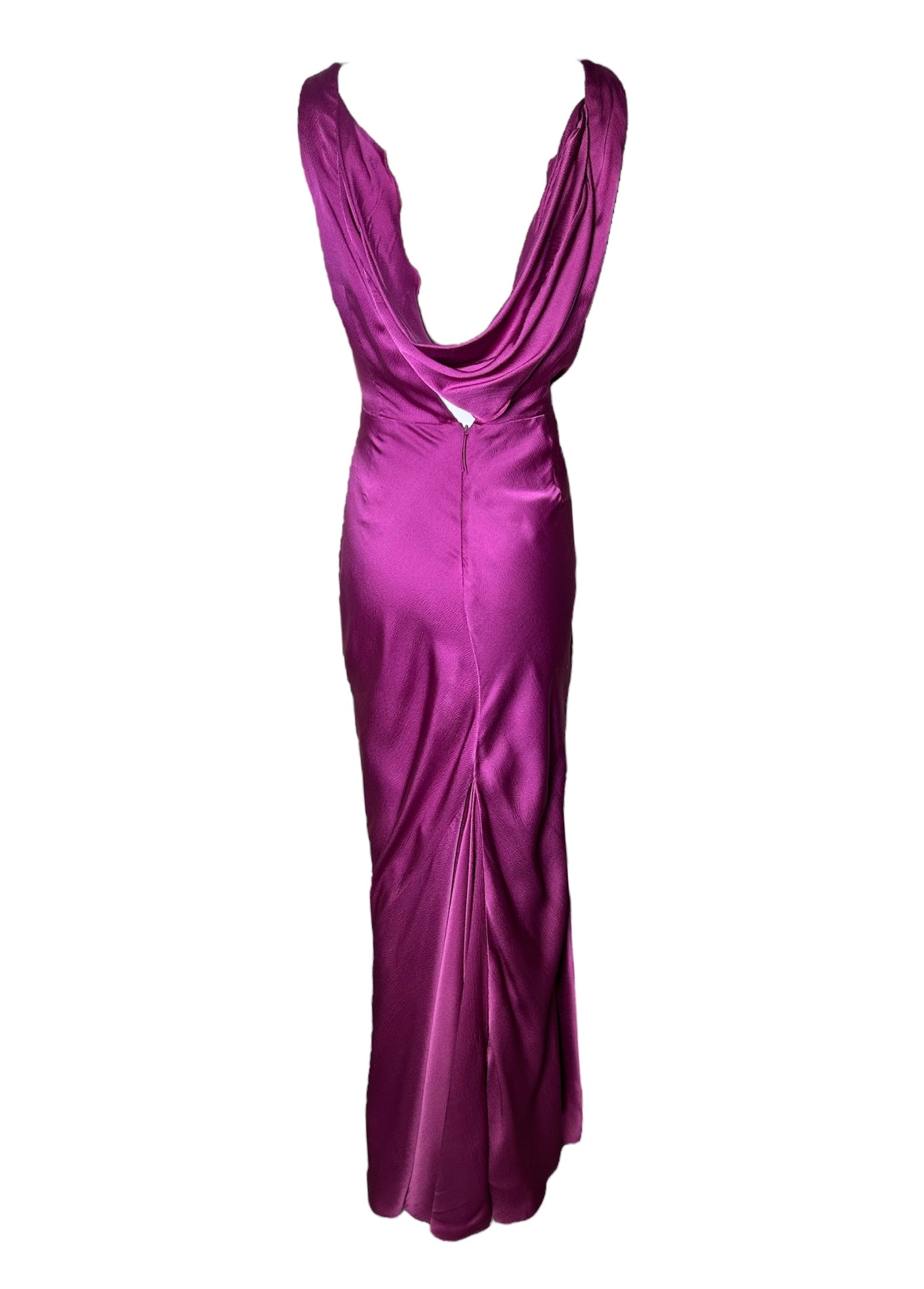 J. Mendel Magenta Bias-Cut 30s Style Silk Gown BACK PHOTO 4 OF 8