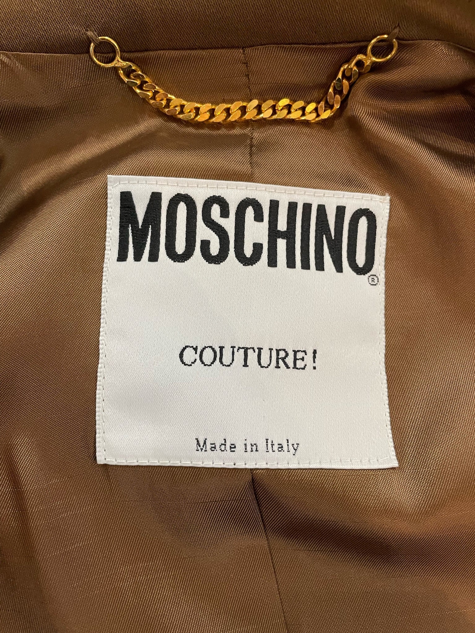 Moschino 90s Color Block Coat Dress/ label