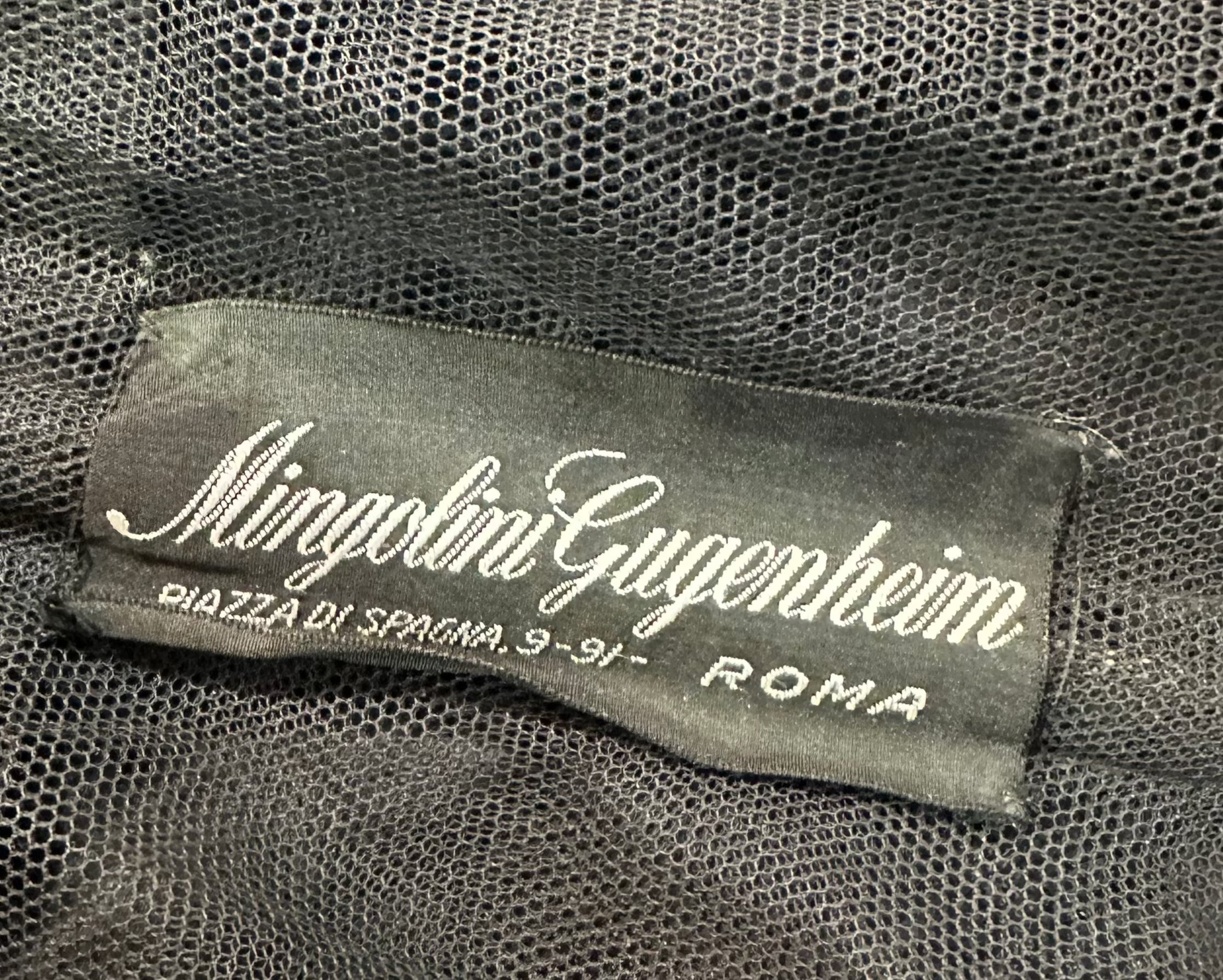  Mingolini Guggenheim 50s Black Faille Cocktail Dress LABEL 5 of 5