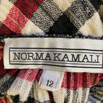 Norma Kamali 80s Wool  Plaid Pinafore Skirt, label