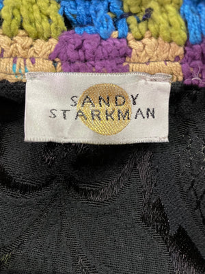 Sandy Starkman 90s Patchwork Crochet Coat, label