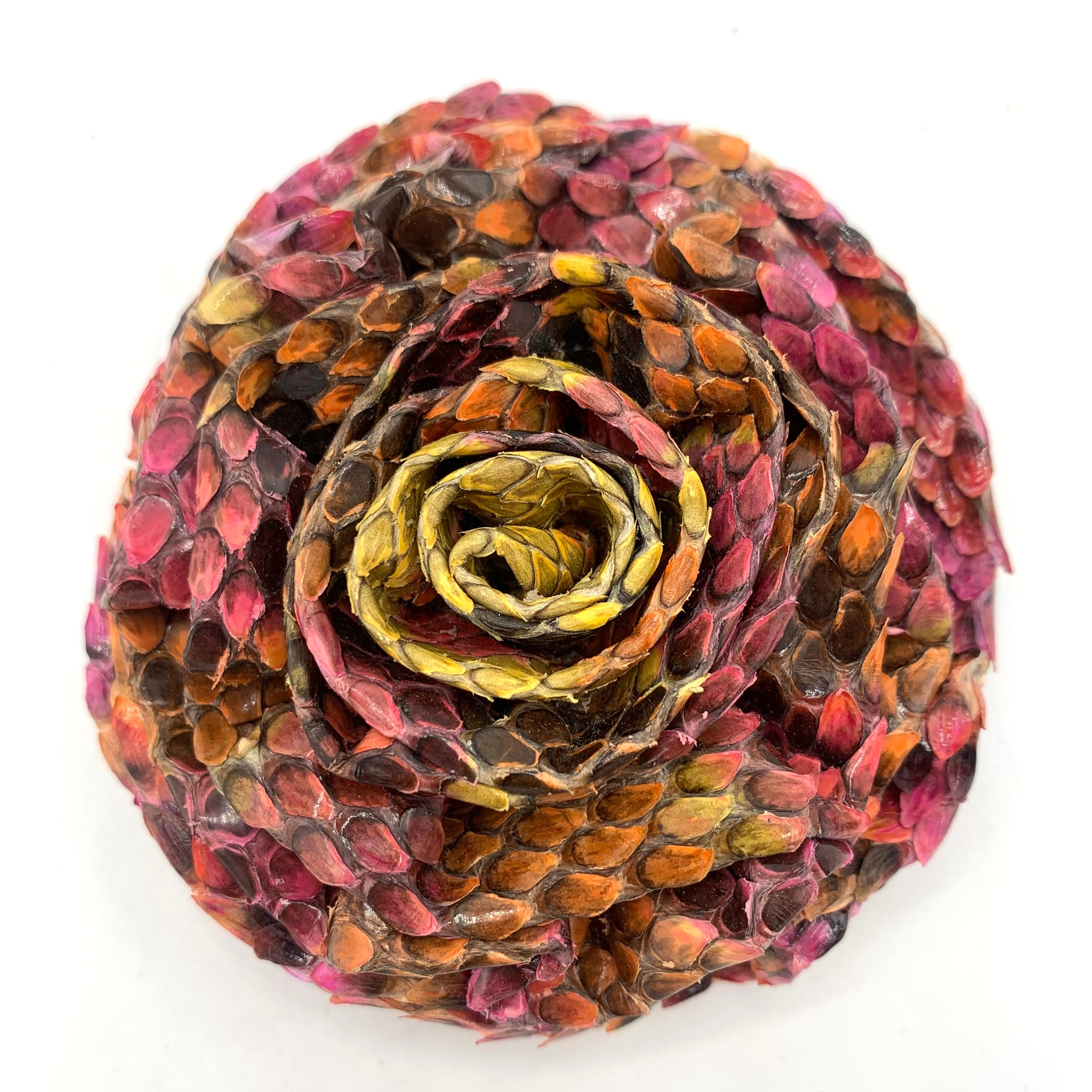 CHANEL Snakeskin Camellia Rose Pin