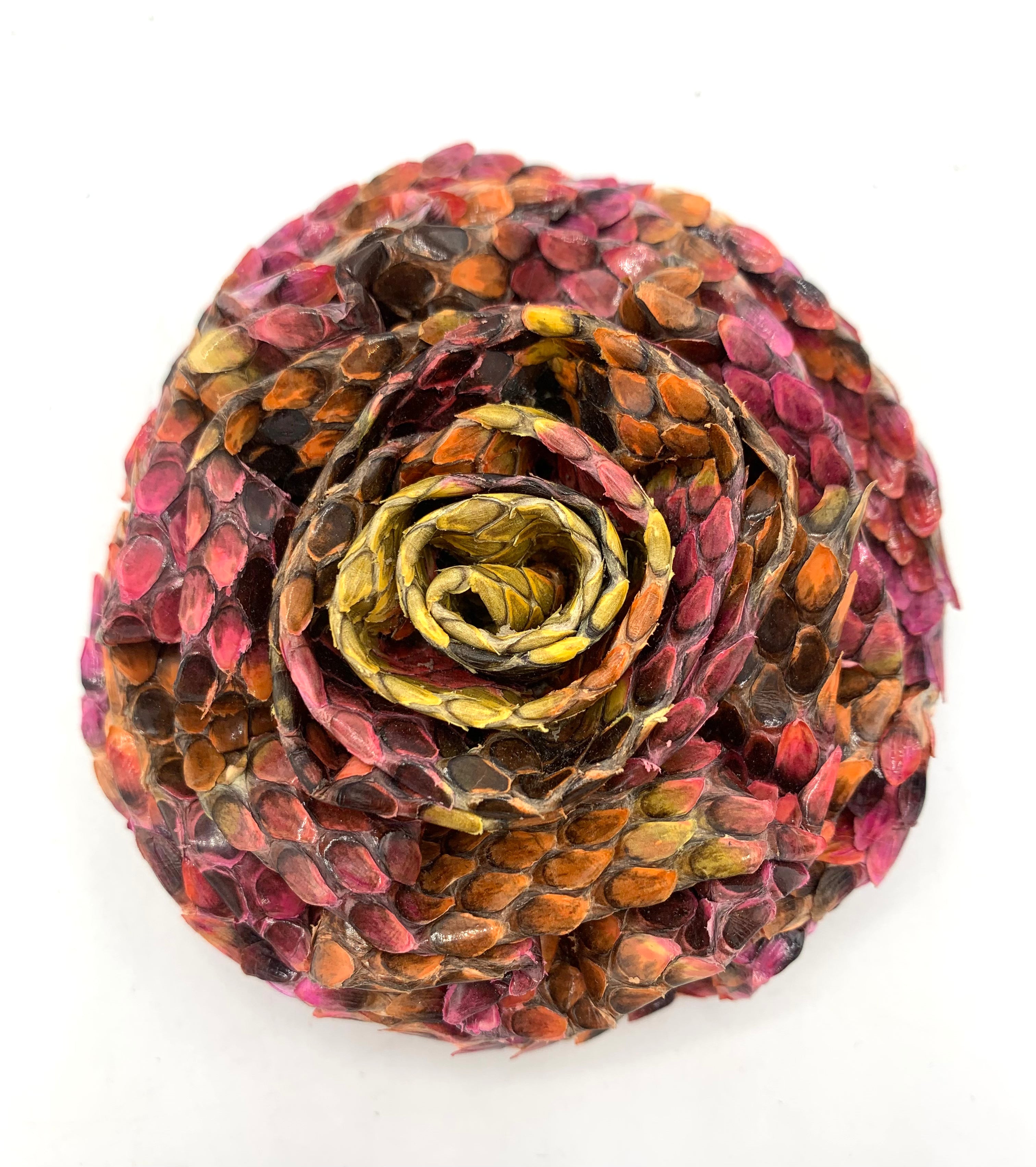 CHANEL Snakeskin Camellia Rose Pin