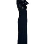 Opening Night 80s Black Sequin Ruched Waist Jumpsuit SIDE PHOTO 3 OF 6