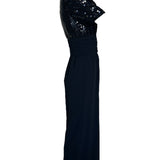 Opening Night 80s Black Sequin Ruched Waist Jumpsuit SIDE PHOTO 3 OF 6