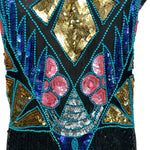 Lady Lisa 80s Indian Silk Beaded and Sequined Dress DETAIL PHOTO 3 OF 7