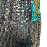 Lady Lisa 80s Indian Silk Beaded and Sequined Dress HOLOGRAPHIC PHOTO 6 OF 7