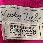 Vicky Tiel 80s Vavoom Gown Fuschia Strapless With Matching Wrap, label