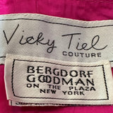 Vicky Tiel 80s Vavoom Gown Fuschia Strapless With Matching Wrap, label